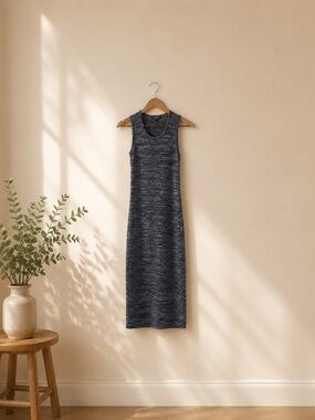 George Ribbed Midi Dress • Minimal Bodycon Maxi Dress XS